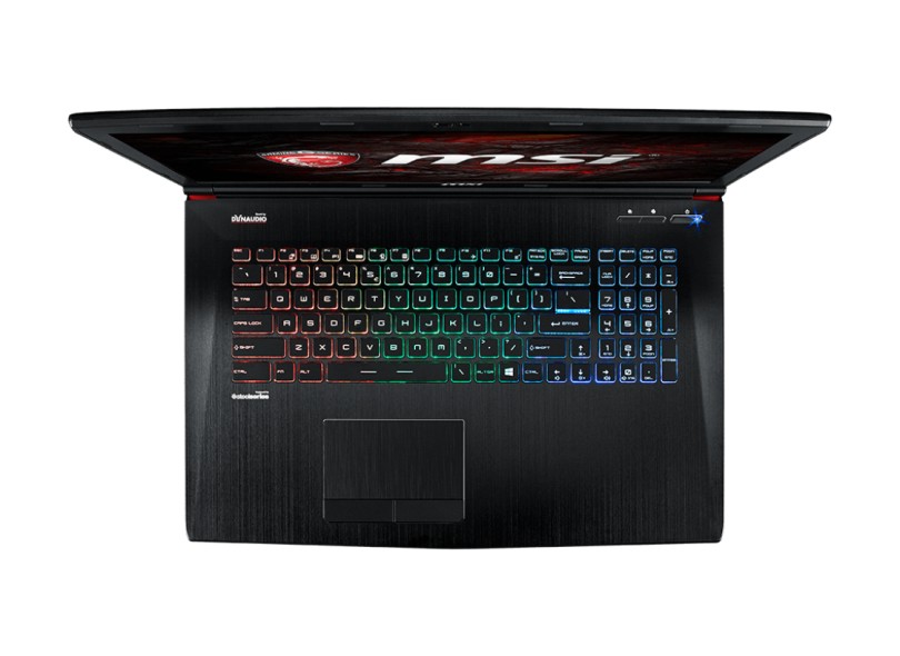 Notebook MSI Intel Core i7 7700HQ 7ª Geração 16 GB de RAM 1024 GB Híbrido 120.0 GB 17.3 " GeForce GTX 1070 Windows 10 GE72