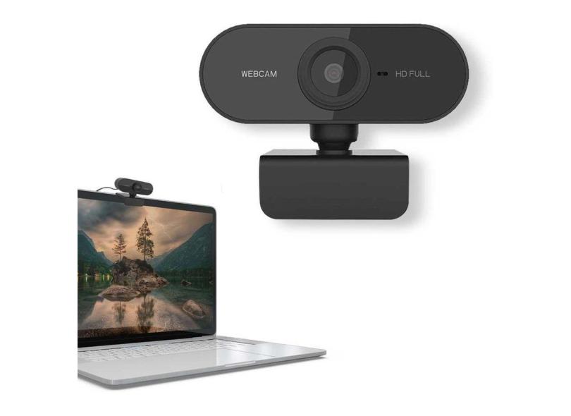 Webcam Full HD 1080p com Foco e Microfones