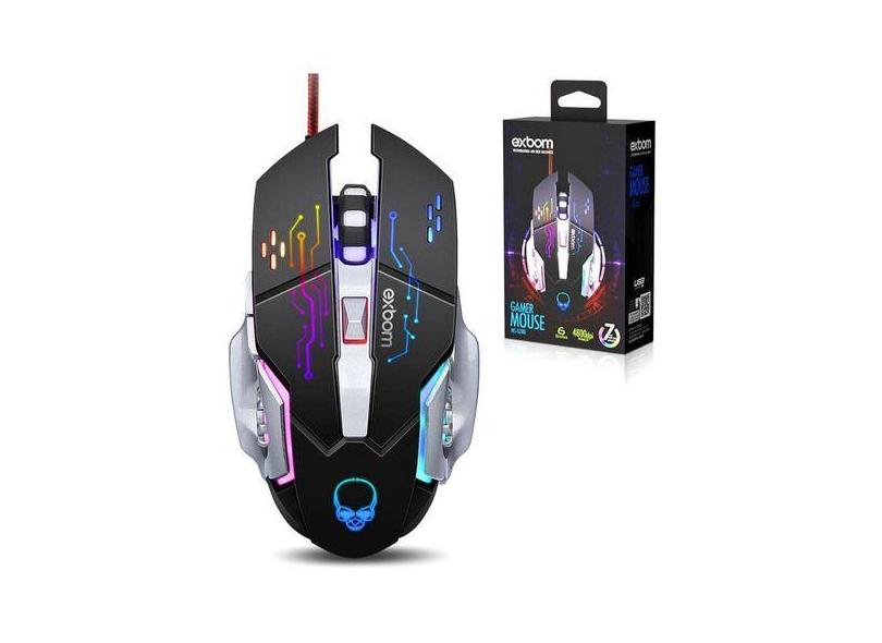 Mouse Gamer de Alta Performance com Iluminação RGB, 6 Botões Personali