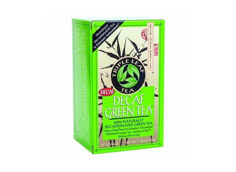 Chá verde descafeinado 20 saquinhos da Triple Leaf Tea (pacote com 6)