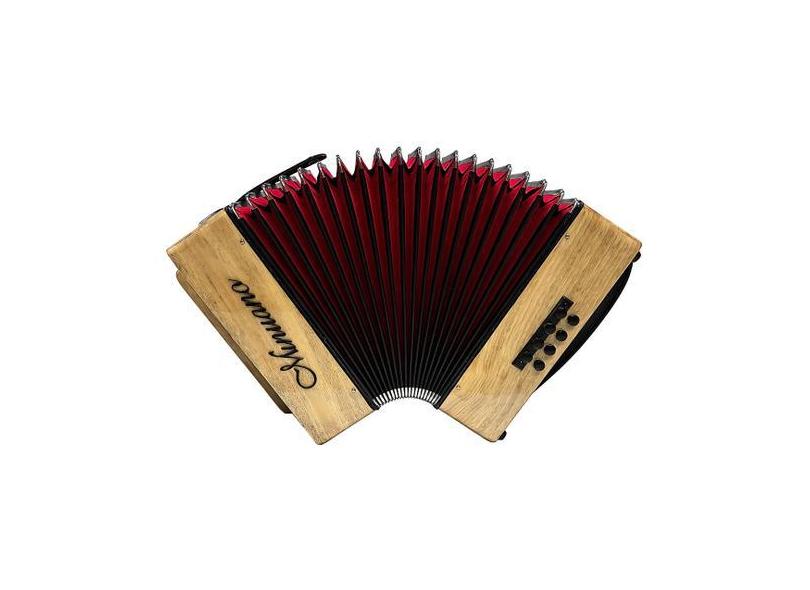 Acordeon 8 Baixos Minuano 21 Botões Natural Sanfona