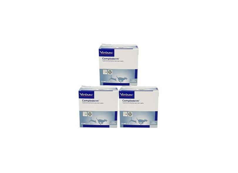 Complederm 4ml Virbac KIT 3 unid Suplemento Alimentar Cães e Gatos em ...