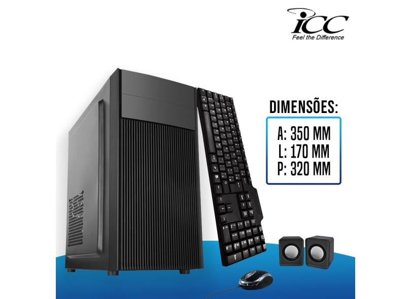 Computador Desktop ICC IV1880K2 Intel Dual Core 2.41ghz 8GB HD 250GB teclado, mouse, cx de som USB 3.0 HDMI FULLHD