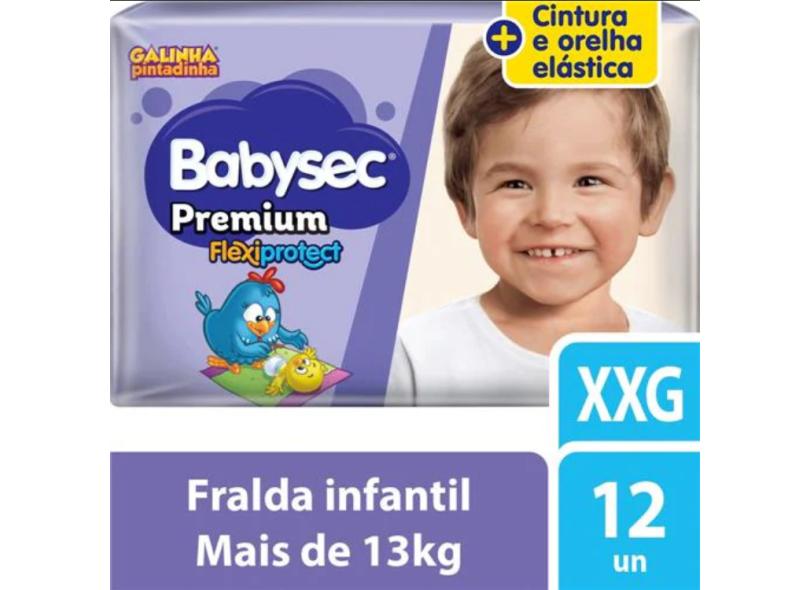Fralda Babysec Galinha Pintadinha Premium Flexiprotect XXG 12 Und +13kg