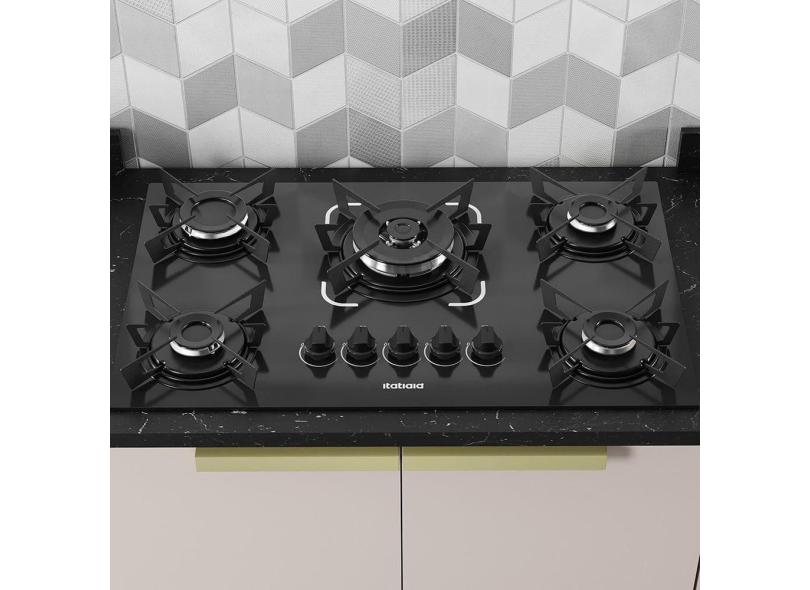Cooktop Electra 5 Bocas Tripla Chama Preto Bivolt 