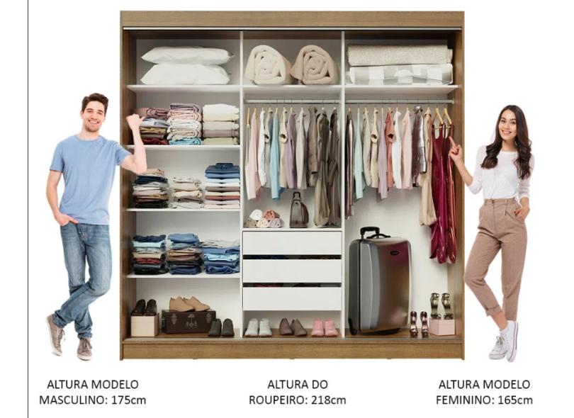 Guarda-Roupa Casal 4 Portas 3 Gavetas Austin Madesa