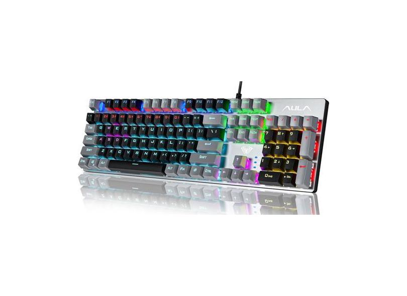 Teclado mecânico para jogos AULA F2068 Pro com retroiluminação RGB