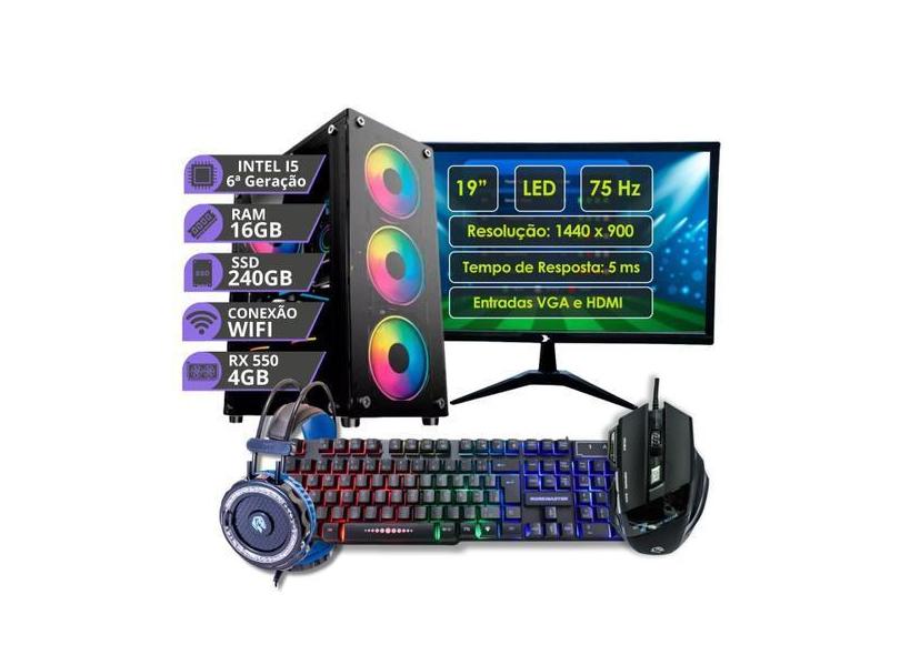 Pc Computador Gamer Completo Processador Intel Core I5 6ª geração Memó