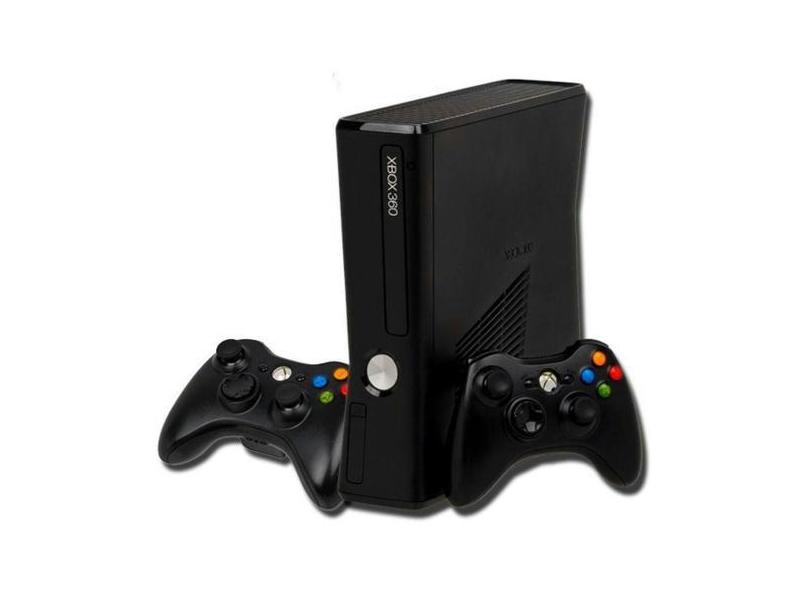 Console 360 Slim 250gb 2 Controles Standard Cor Matte Black, Xbox 360