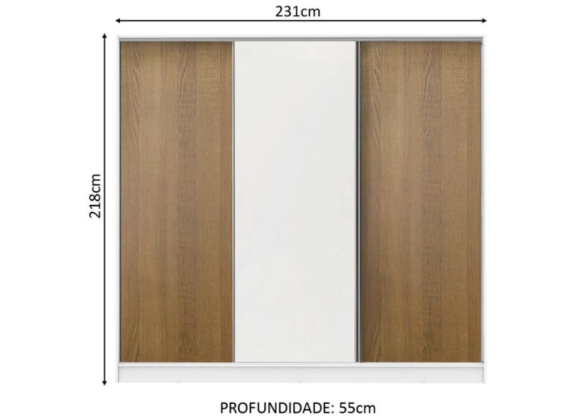 Guarda-Roupa Infantil 3 Portas 4 Gavetas Logan Madesa