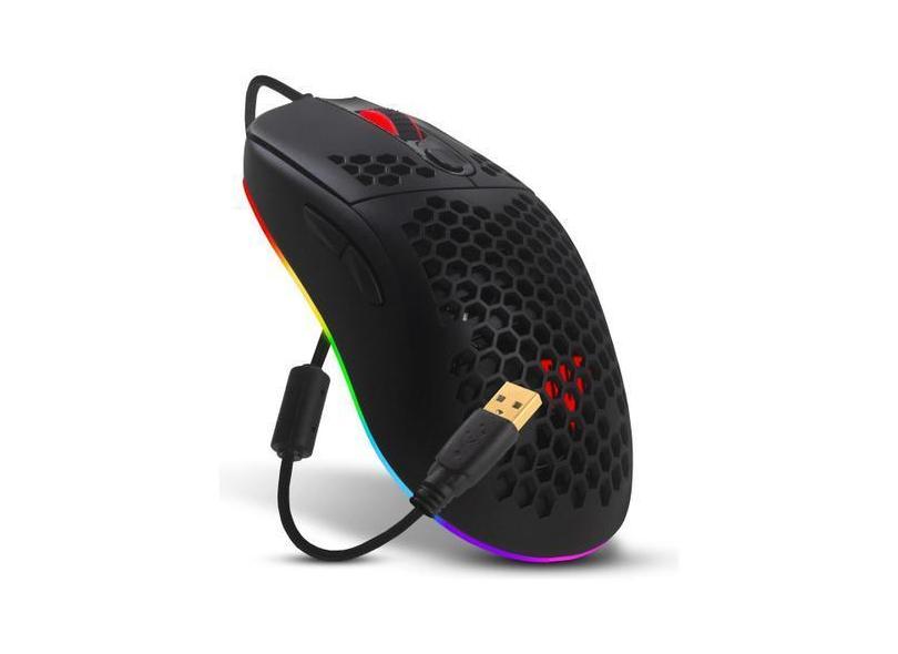 Mouse Gamer Led Tiger Chroma Rgb Colmeia 7 Botões - Revenger