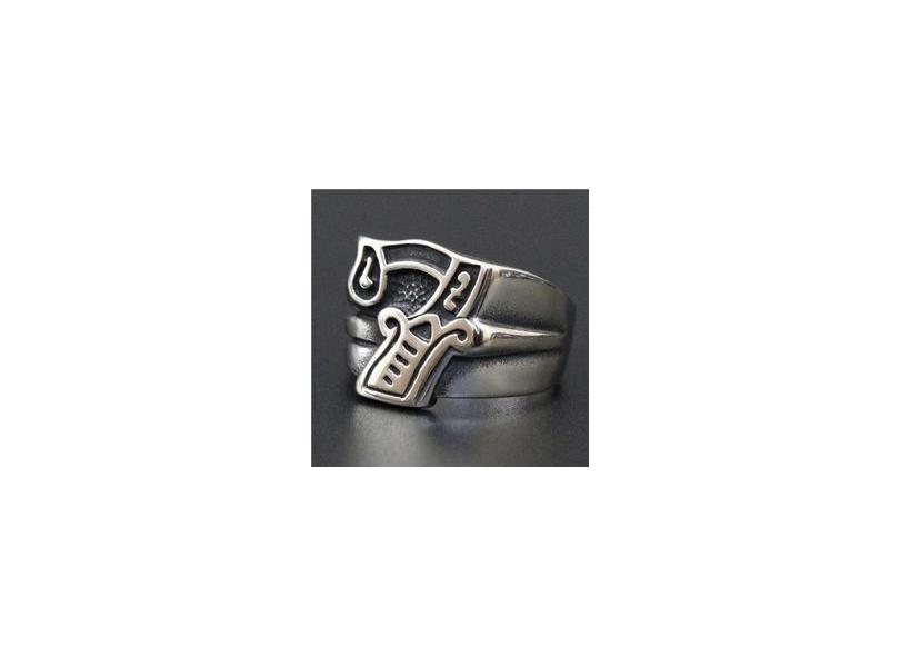 Flongo Collana Uomo Con Ciondolo Lupo E Martello - 55 Cm - Acciaio Inossidabile - Stile Motociclista Punk Rock