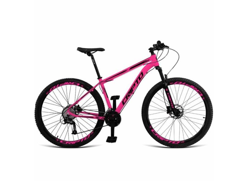 Bicicleta Aro 29 Cripto 21 Marchas Freios Disco c- Suspensão - Rosa-preto - 17 Rosa-preto