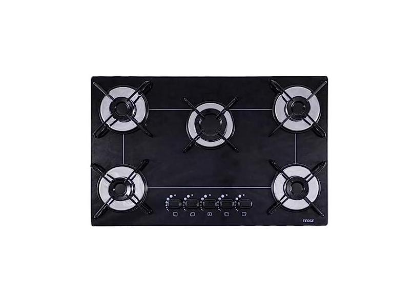 Fogão Cooktop Tedge 5 Bocas Ultra Chama Preto 127v/220v