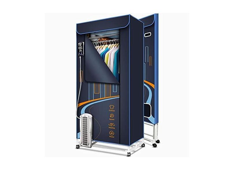 Secador elétrico de roupas, 1600 W, 3 camadas, secagem rápida, rack de secagem aquecido para roupas, secadores de ar quente com economia de energia, guarda-roupa dobrável para secagem de roupas para