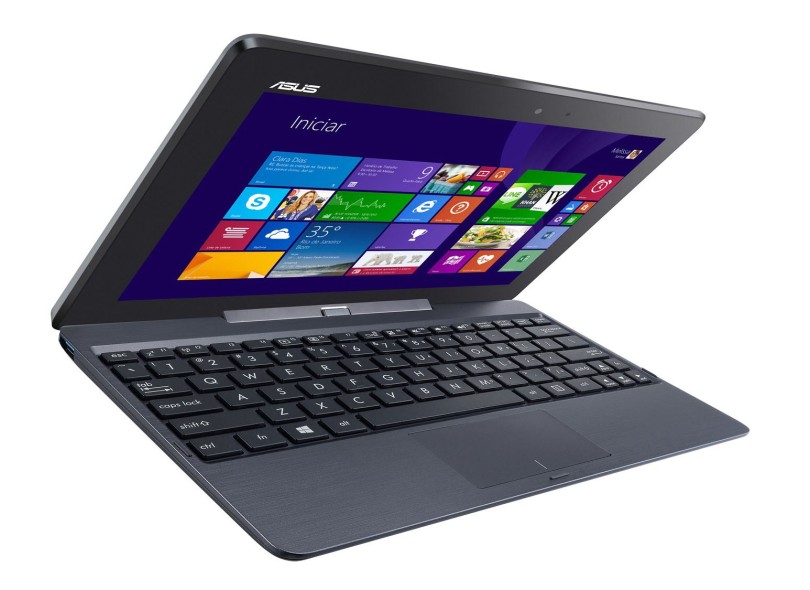 Notebook Conversível Asus Intel Atom Z3740 2 GB de RAM HD 500 GB SSD 32 GB LED 10.1 " Touchscreen Windows 8.1 T100