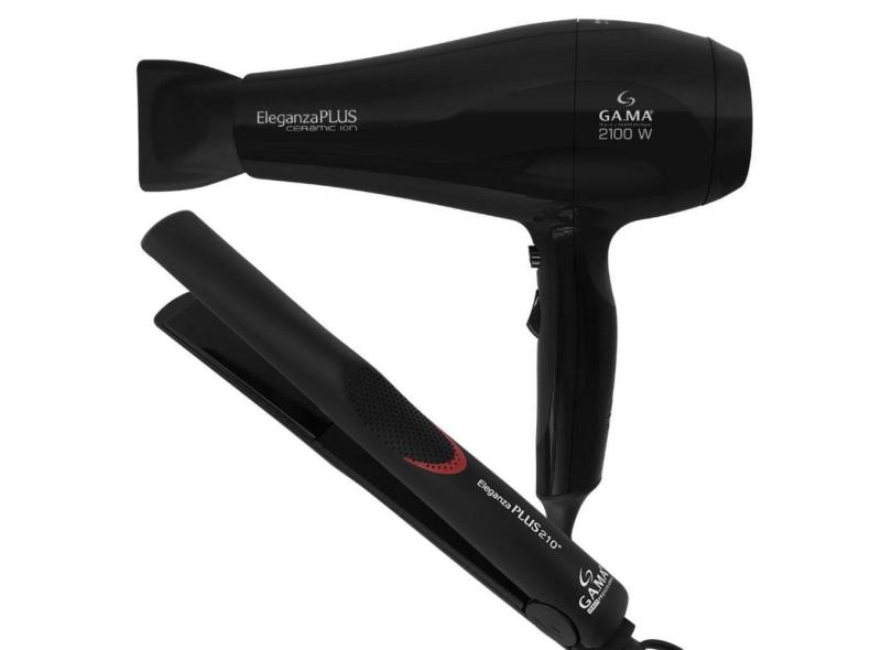 Kit Prancha e Secador de Cabelo Eleganza Plus 127V