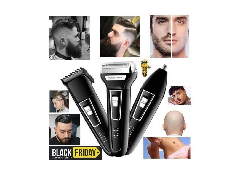 Barbeador shaver multifunção 3em1 unissex aparador de pelos eletrico b