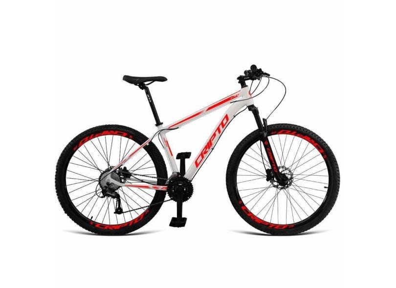 Bicicleta Aro 29 Cripto 24 Marchas Shimano E Freios A Disco - Branco-vermelho - 15&quot; Branco-vermelho