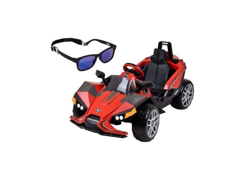 Carrinho Elétrico Polaris Vermelho Com Óculos De Sol - Burigotto