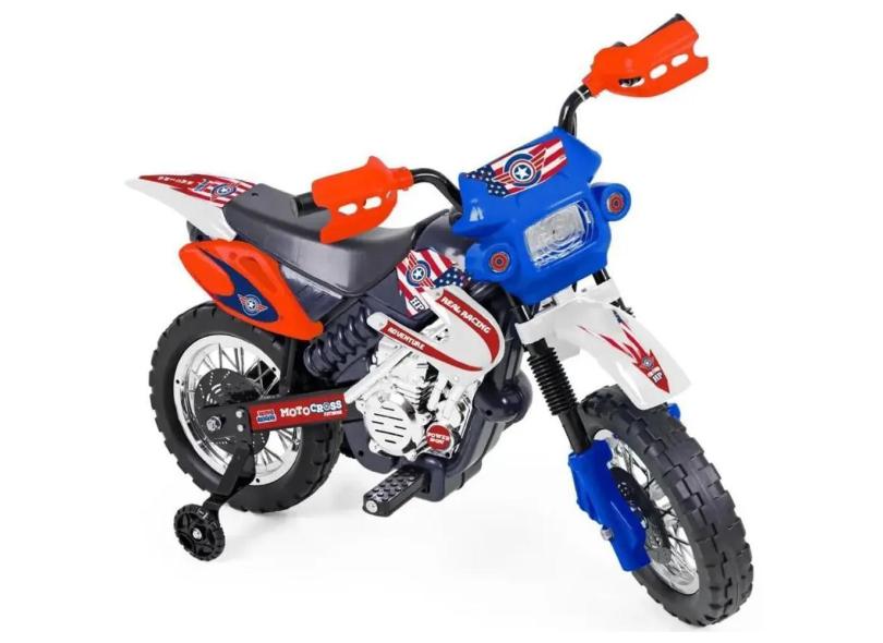 Mini Moto Elétrica Homeplay Motocross American Hero Azul 6V 241