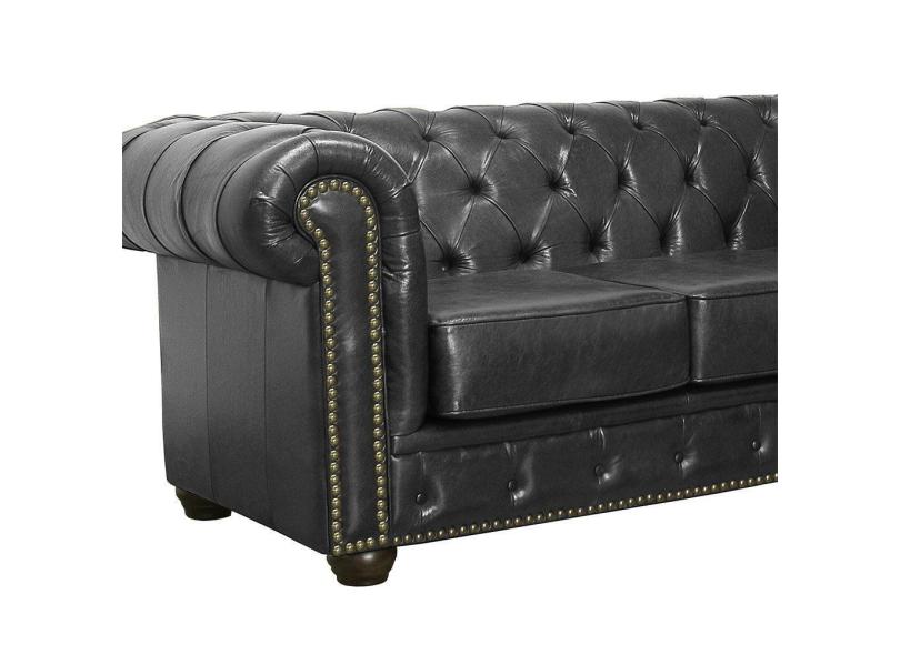 Sofá 3 lugares Couro Chesterfield Mempra