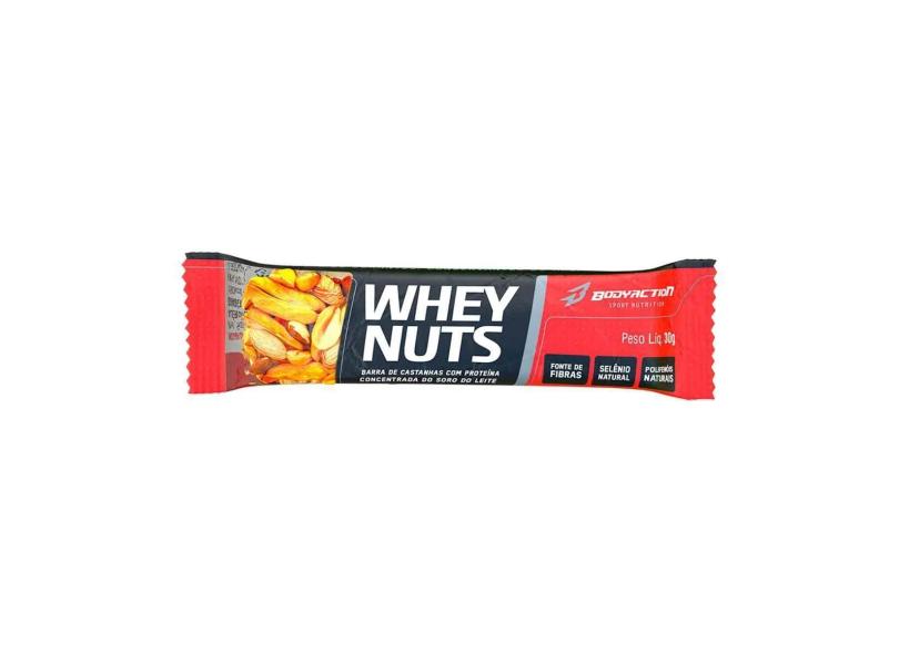 Barra De Castanhas Whey Nuts - 1 Unidade 30G - Bodyaction