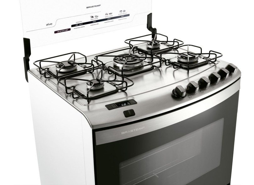 Fogão de Piso Brastemp Ative Flat Top 5 Bocas Acendimento Automático BFS5QAB