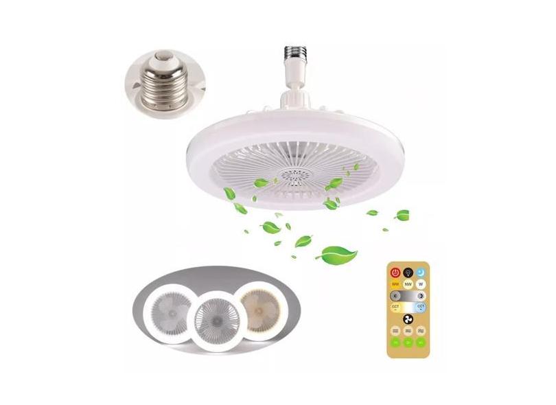 Ventilador De Teto Lampada Led Com Controle Remoto Para Escritorio Qua