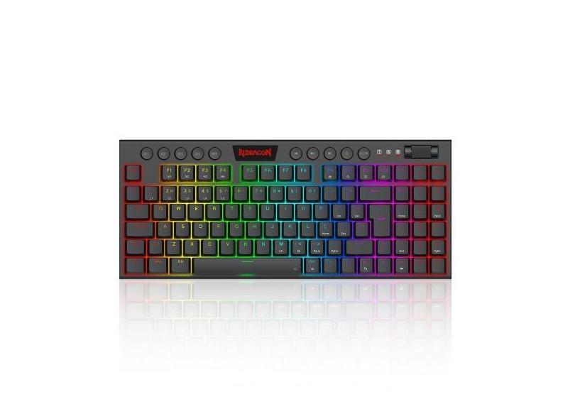 Teclado Mecânico Gamer Redragon Yi RGB ABNT2 USB Switch Marrom - Preto