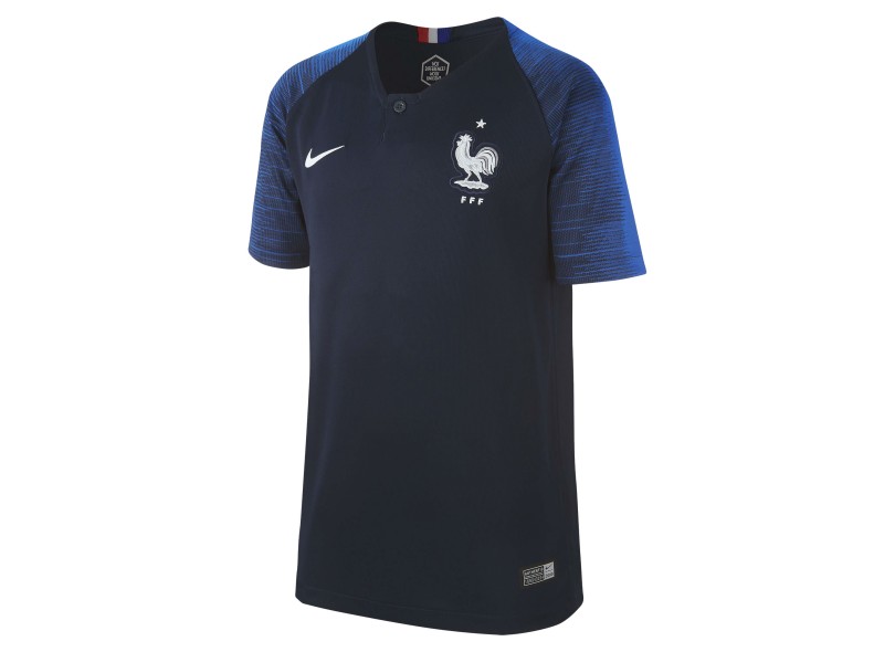 Camisa Torcedor infantil França I 2018/19 sem Número Nike