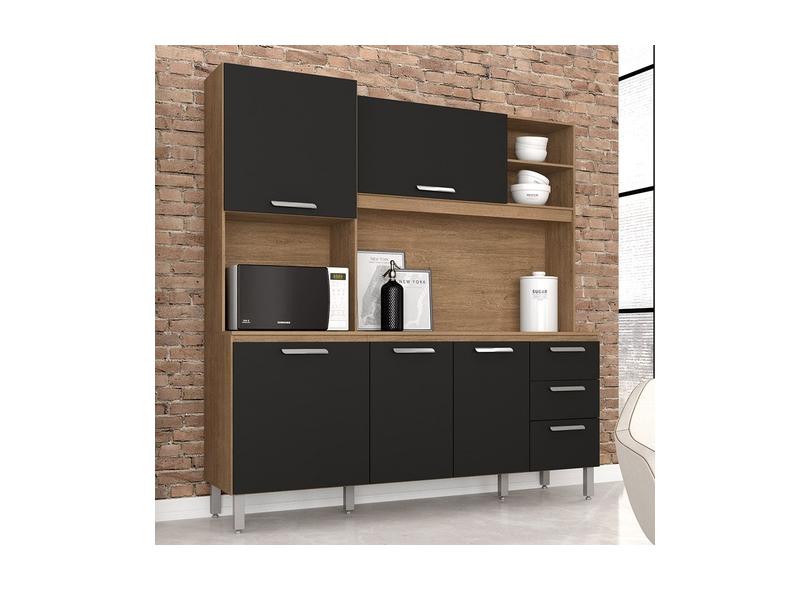 Cozinha Compacta 3 Gavetas 5 Portas para Micro-ondas / Forno Dora Plus Móveis Arapongas