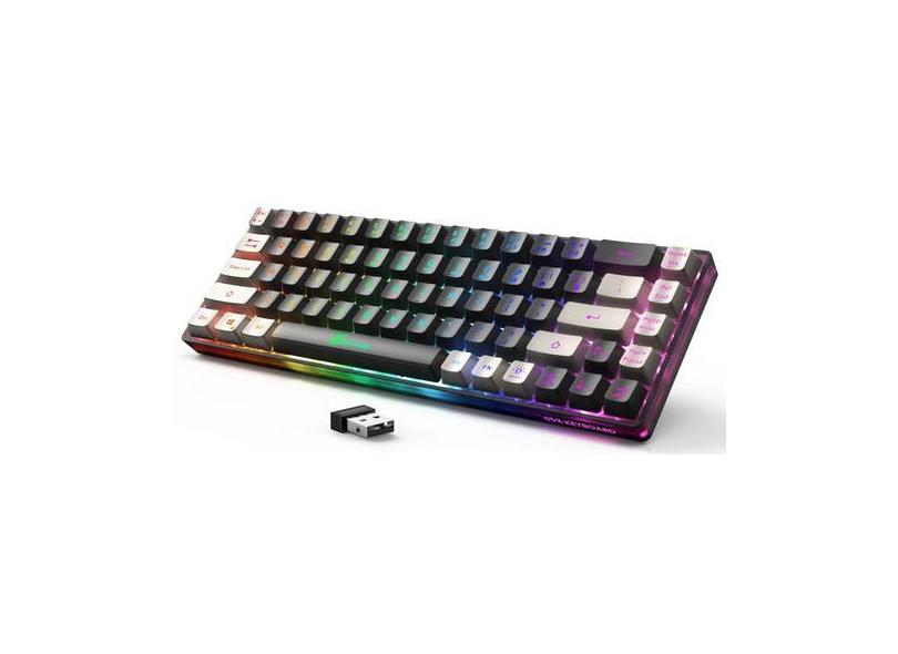 Teclado sem fio para jogos GEODMAER 65% recarregável 68 teclas