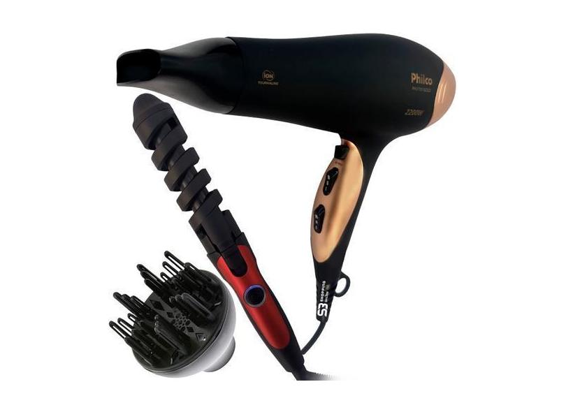 Secador De Cabelo 2100W Difusor E Modelador Spiral 30mm Off - Philco