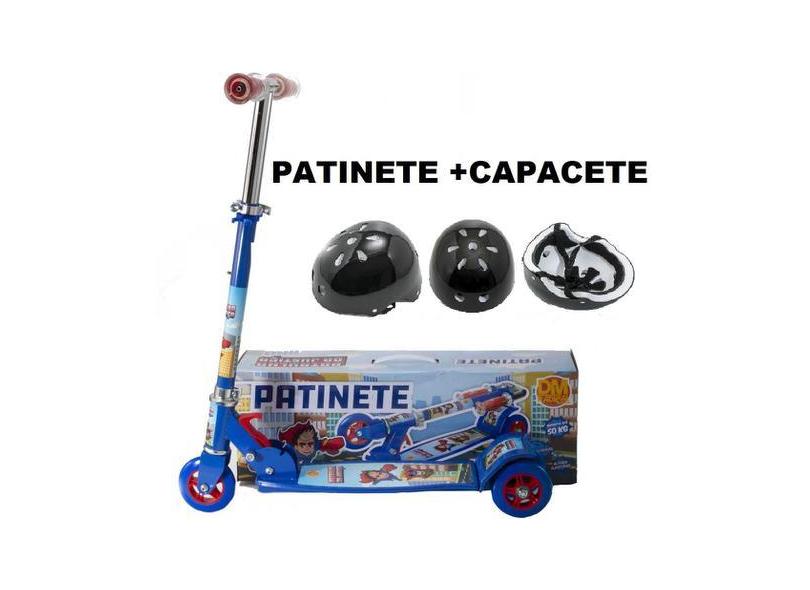 Patinete Infantil Patrulha Da Justiça Azul Presente Capacete - Dm Toys