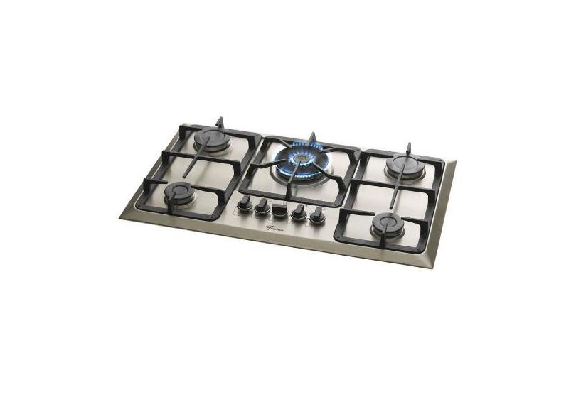 Cooktop Fischer 5Q TC Gás Mesa Inox Bivolt 23678-54121, PRATA, Único, 