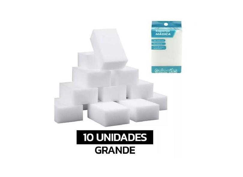 Kit 10 Esponja Mágica Grande Tira Mancha Bucha Limpa Parede Tenis Chao