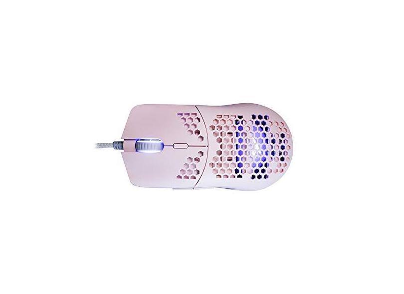 OEX GAME Mouse Gamer Ultra Leve - Dyon-X MS322s - RGB - 7 Botoes - 6200 Dpi - Pixart 3327 - Rosa