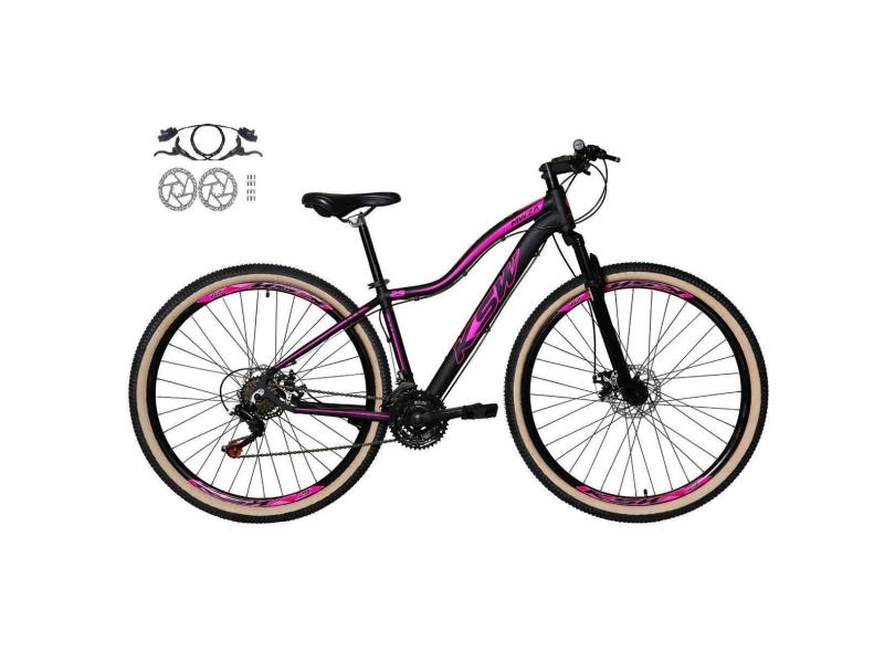 Bicicleta Aro 29 Feminina Ksw Mwza Alumínio 21v Freio a Disco Hidráulico(óleo) Pneus Faixa Bege-Feminino