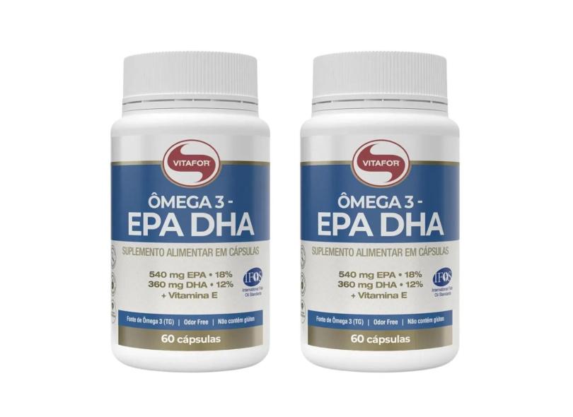 Kit 2 Omegafor Plus Ômega 3 Rico Dha Epa  60 Caps Vitafor