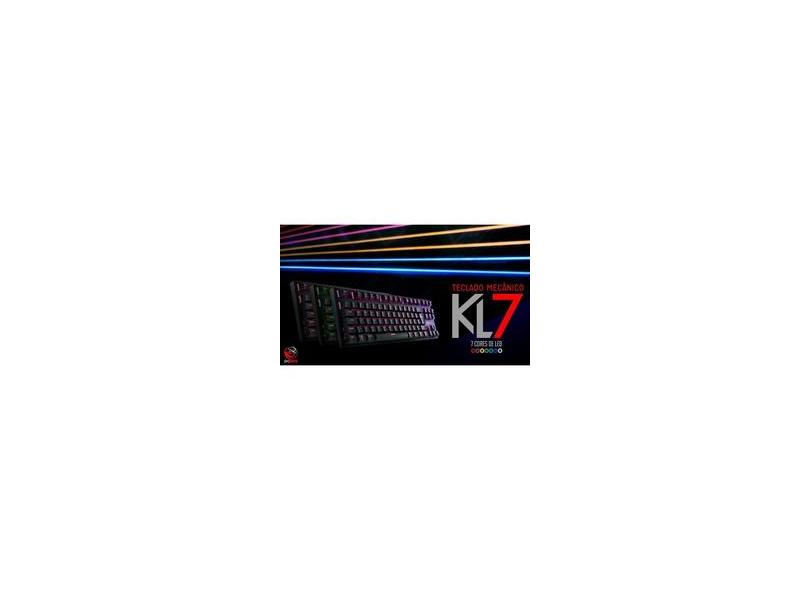 Teclado Mecanico Usb Pcyes Kl7 Led Rgb, 1.8 Metros