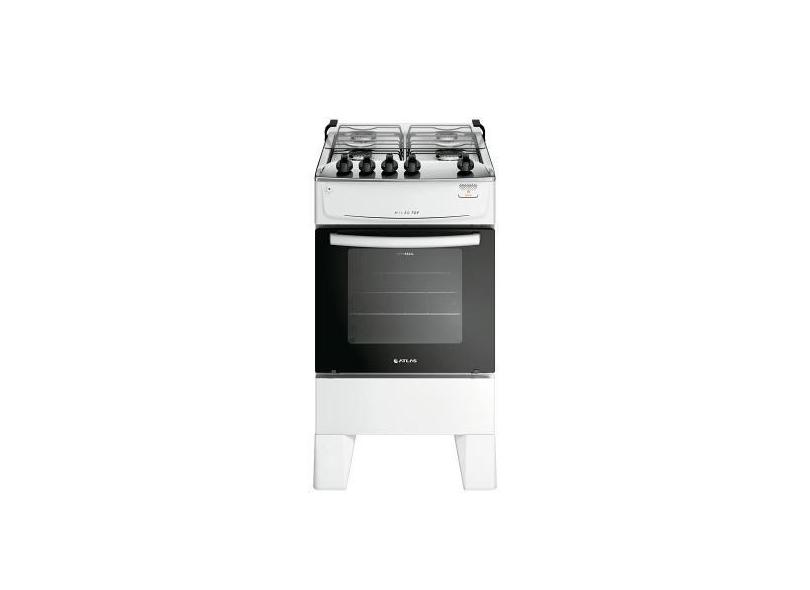 Fogão 4 Bocas Branco com Mesa de Inox Atlas Milão Top - Atlas Eletrodo