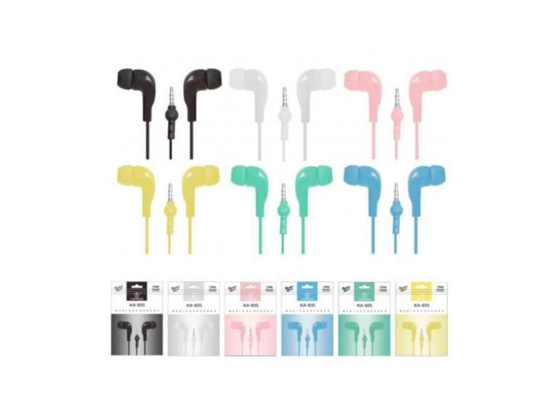Fone de Ouvido Auricular Colorido para Celular Sem Microfone - Preto -