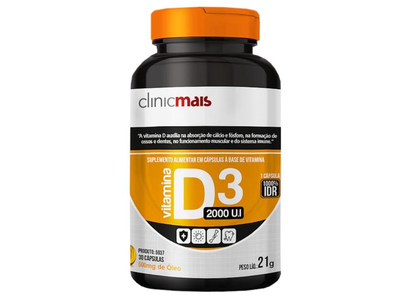 Vitamina D3 Óleo 2000 U.I. 30 Cápsulas De 500Mg
