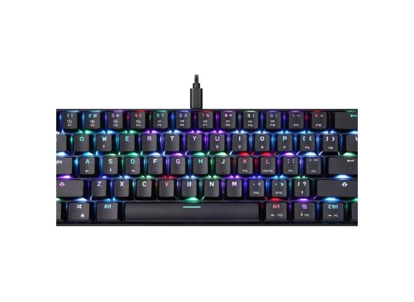 Teclado Mecânico Gamer Motospeed Ck61 Preto Switch Azul Rgb