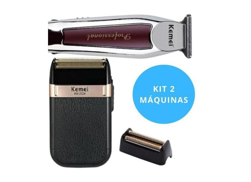 Kit Avançado Masculino: Barbeador Kemei 2024 E Máquina 9164 - Al