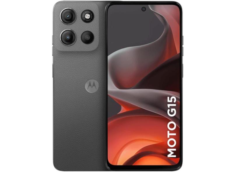 Smartphone Motorola Moto G15 256GB 12GB Ram Boost Câmera 50MP com AI Tela 6.7" NFC - Grafite