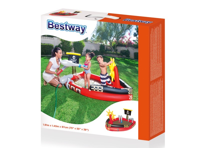 Piscina Inflável 212 l Oval Bestway Play Center Piratas 53041