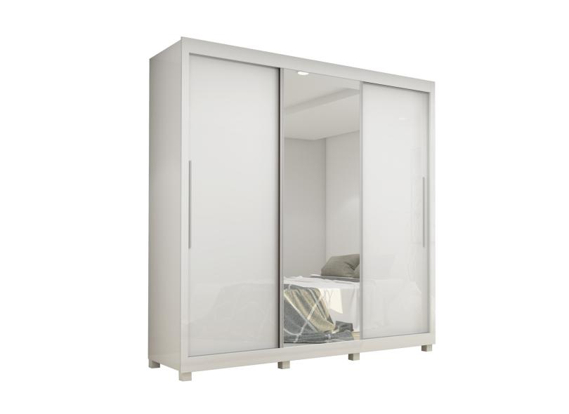 Guarda-Roupa Casal 3 Portas 4 Gavetas com Espelho Safira Gelius Móveis