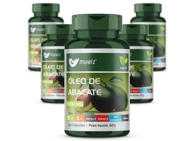 Óleo De Abacate 1000Mg 60 Cápsula Muwiz Kit X5